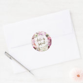 Sticker Rond l'amour est doux floral violet roses favoriser aut (Enveloppe)