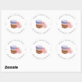 Sticker Rond L'amour est doux (Macaron) Fête des mariées (Feuille)