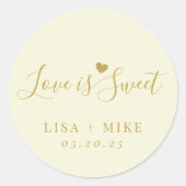 Sticker Rond L'amour est doux Mariage personnalisé Faveur (Devant)