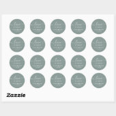 Sticker Rond L'Amour Est Doux Sage Vert Mariage Favoriser (Feuille)