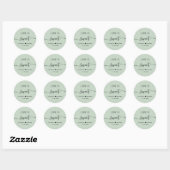 Sticker Rond L'Amour Est Doux Sage Vert Mariage Favoriser (Feuille)