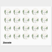 Sticker Rond L'amour est doux vert Merci Mariage (Feuille)