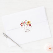 Sticker Rond L'amour est en fleurs burgundy fleurs shower de ma (Enveloppe)