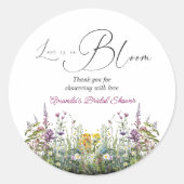 Sticker Rond L'amour est en fleurs Fête de mariage champêtre Fl (Devant)