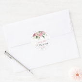 Sticker Rond L'amour est en fleurs Rose Fleurie Mariage (Enveloppe)