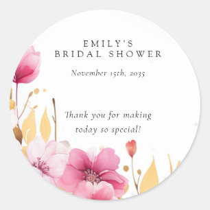 Sticker Rond L'amour est en fleurs Shower de mariage