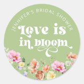Sticker Rond L'amour est en fleurs shower de mariage champêtre (Devant)