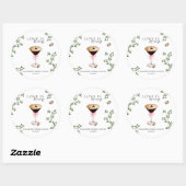 Sticker Rond L'amour est en marche | Brunch Mariage Espresso Ma (Feuille)