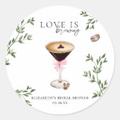 Sticker Rond L'amour est en marche | Réception de mariage avec  (Devant)