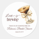 Sticker Rond L'amour est en train de se préparer Bow Espresso M (Devant)