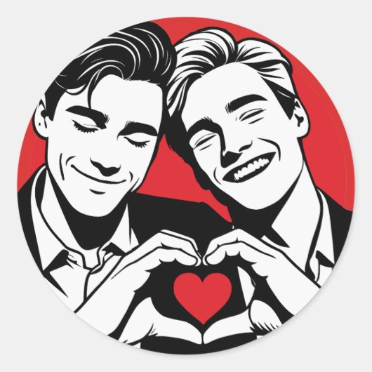 Sticker Rond L'amour est l'amour. Amore è Amore. (Devant)