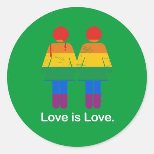 Sticker Rond L'AMOUR EST L'AMOUR COUPLE LESBIEN -.png (Devant)