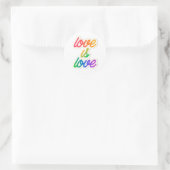 Sticker Rond L'amour est l'amour LGBT (Sac)