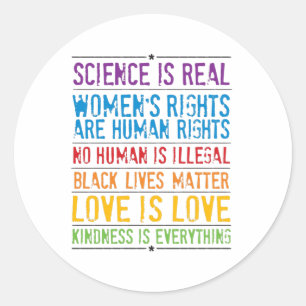 Sticker Rond L'amour est l'amour Rainbow Pride