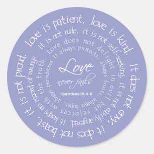 Sticker Rond L'amour est l'écriture patient Lavender Mariage Se