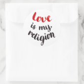 Sticker Rond L'amour est ma religion (Sac)