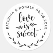 Sticker Rond L'amour est Mariage (Devant)