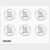 Sticker Rond L'amour est Mariage (Feuille)
