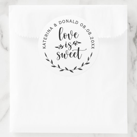 Sticker Rond L'amour est Mariage (Sac)