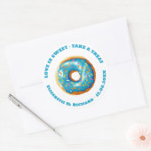 Sticker Rond L'amour est Mariage de beigne douce (Enveloppe)