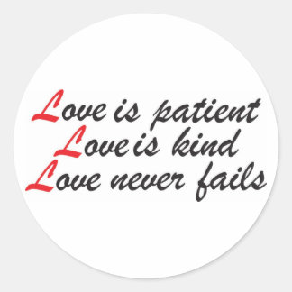 Sticker Rond L'amour est patient