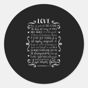 Sticker Rond L'amour est patient, l'amour est gentil Citation c