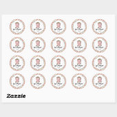 Sticker Rond L'amour est Poppin - Mariage Popcorn Amusant Moder (Feuille)