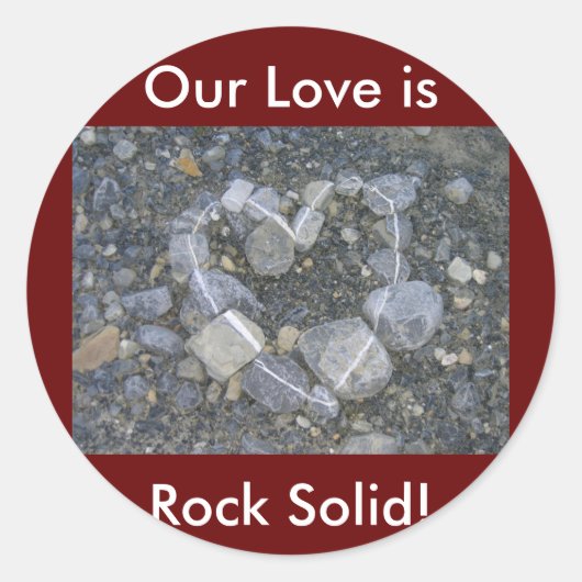 Sticker Rond L'amour est Rock Solid (Devant)