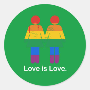 Sticker Rond L'AMOUR EST UN COUPLE LESBIEN AMOUREUX -.png
