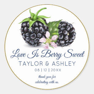 Sticker Rond L'Amour Est Un Fruit De Blackberry Sucré MARIAGE