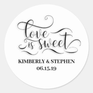 Sticker Rond L'amour est un mariage doux et élégant