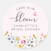 Sticker Rond L'amour fleuri rose est en fleur (Devant)