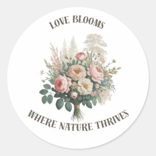 Sticker Rond L'amour fleurit avec la nature