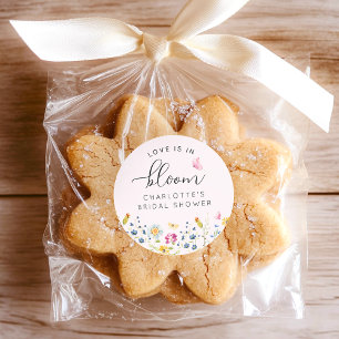 Sticker Rond L'amour floral rose est en fleur