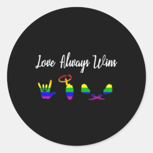 Sticker Rond L'amour gagne toujours le Gay pride de sensibilisa
