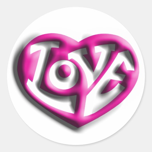 Sticker Rond L'amour hippie rose (Devant)