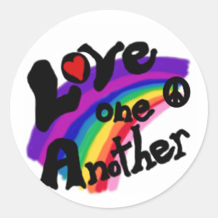 Sticker Rond L'amour l'autre arc-en-ciel