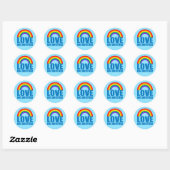 Sticker Rond L'amour l'autre arc-en-ciel chrétien (Feuille)
