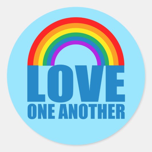 Sticker Rond L'amour l'autre arc-en-ciel chrétien (Devant)