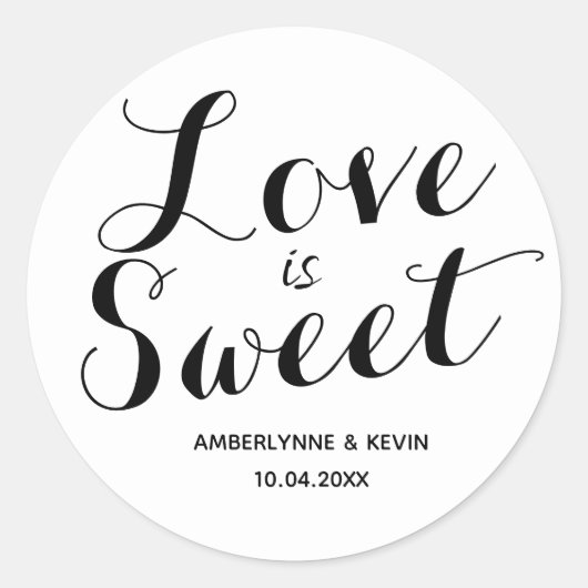 Sticker Rond L'amour minimaliste est doux (Devant)