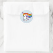 Sticker Rond L'amour n'a aucune limite Unicorne (Sac)