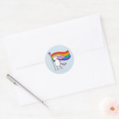 Sticker Rond L'amour n'a aucune limite Unicorne (Enveloppe)