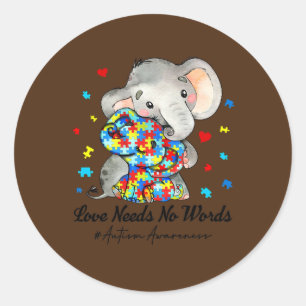 Sticker Rond L'amour n'a pas besoin de mots Sensibilisation sur