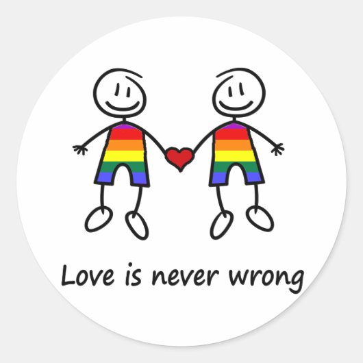 Sticker Rond L'amour n'est jamais faux (Devant)