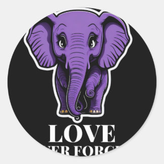 Sticker Rond L'amour n'oublie jamais l'éléphant pour la femme H