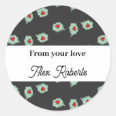 Sticker Rond L'amour parle motif sur gris (Devant)