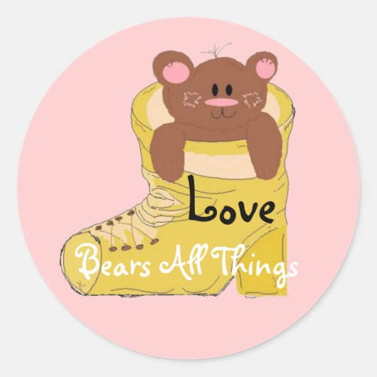 Sticker Rond L'amour porte toutes les choses (Devant)