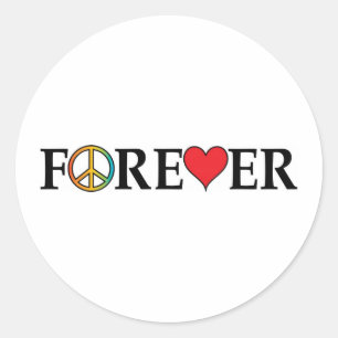 Sticker Rond L'amour pour la paix