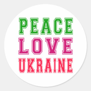 Sticker Rond L'amour pour la paix en Ukraine