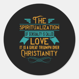 Sticker Rond L'Amour Religieux Est Un Grand Triomphe Sur Le Chr